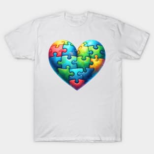 Puzzle Heart Autism Awareness Gift for Birthday, Mother's Day, Thanksgiving, Christmas T-Shirt